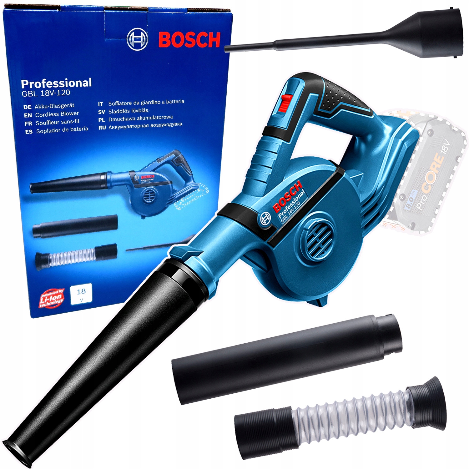 Dmuchawa do liści akumulatorowa Bosch Gbl 18V-120 06019f5100 Body