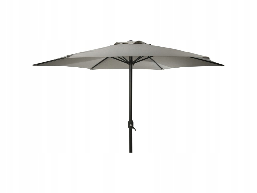 Veľký záhradný slnečník, Ø 300 cm, sivý