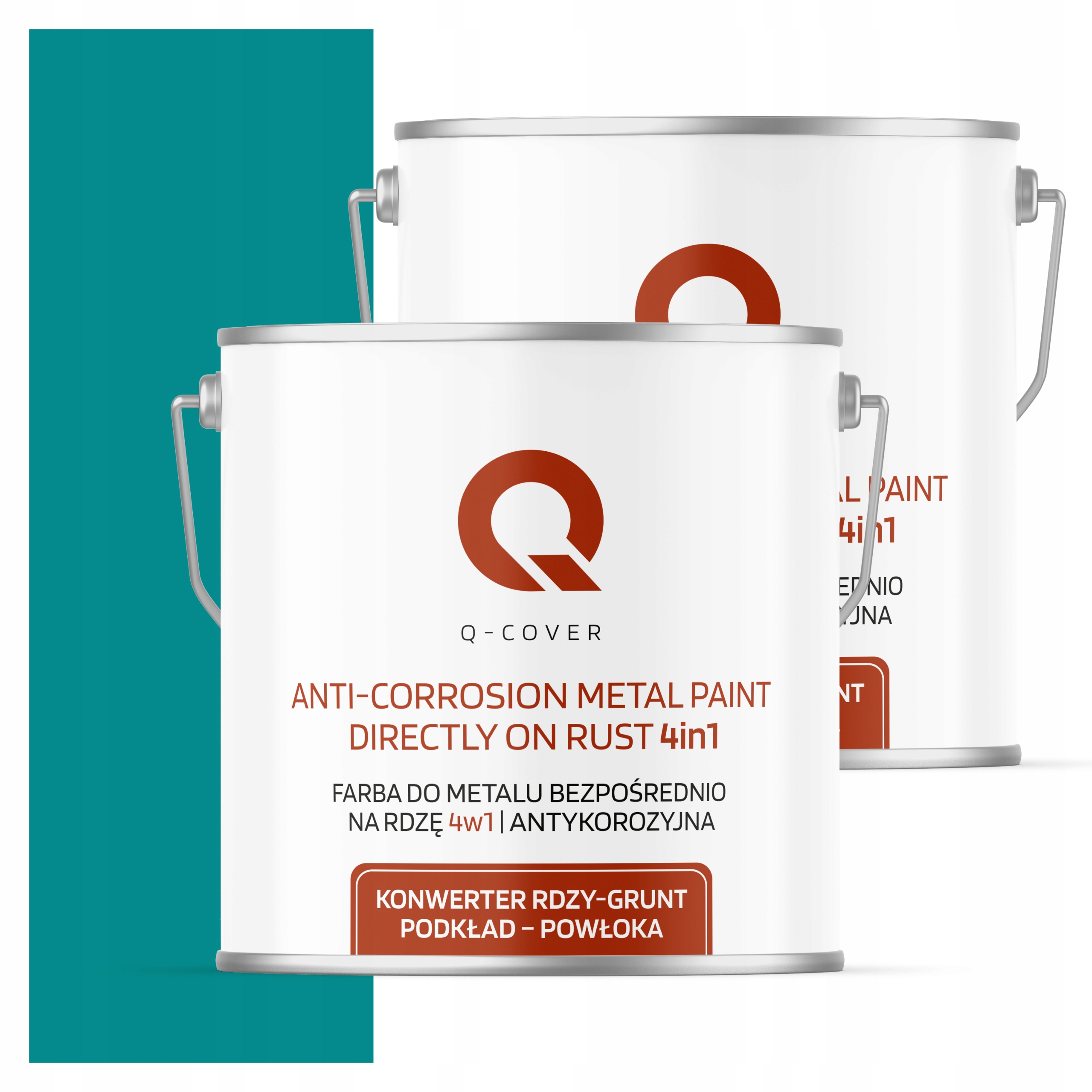 Farba Priamo na hrdzu Kov Aluminium Oceľ 5L 4v1 Mat Modrá Tyrkysová