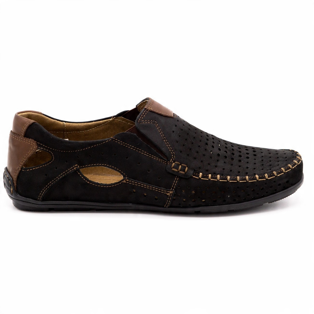 

Buty Męskie Mokasyny Skóra Na Lato 901 Czarny 48