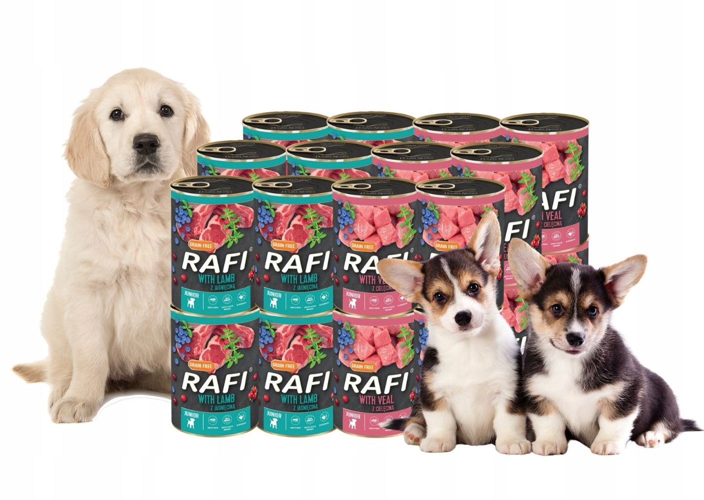 Rafi vlhké krmivo Junior MIX Chutí 24x400g Dolina Noteci