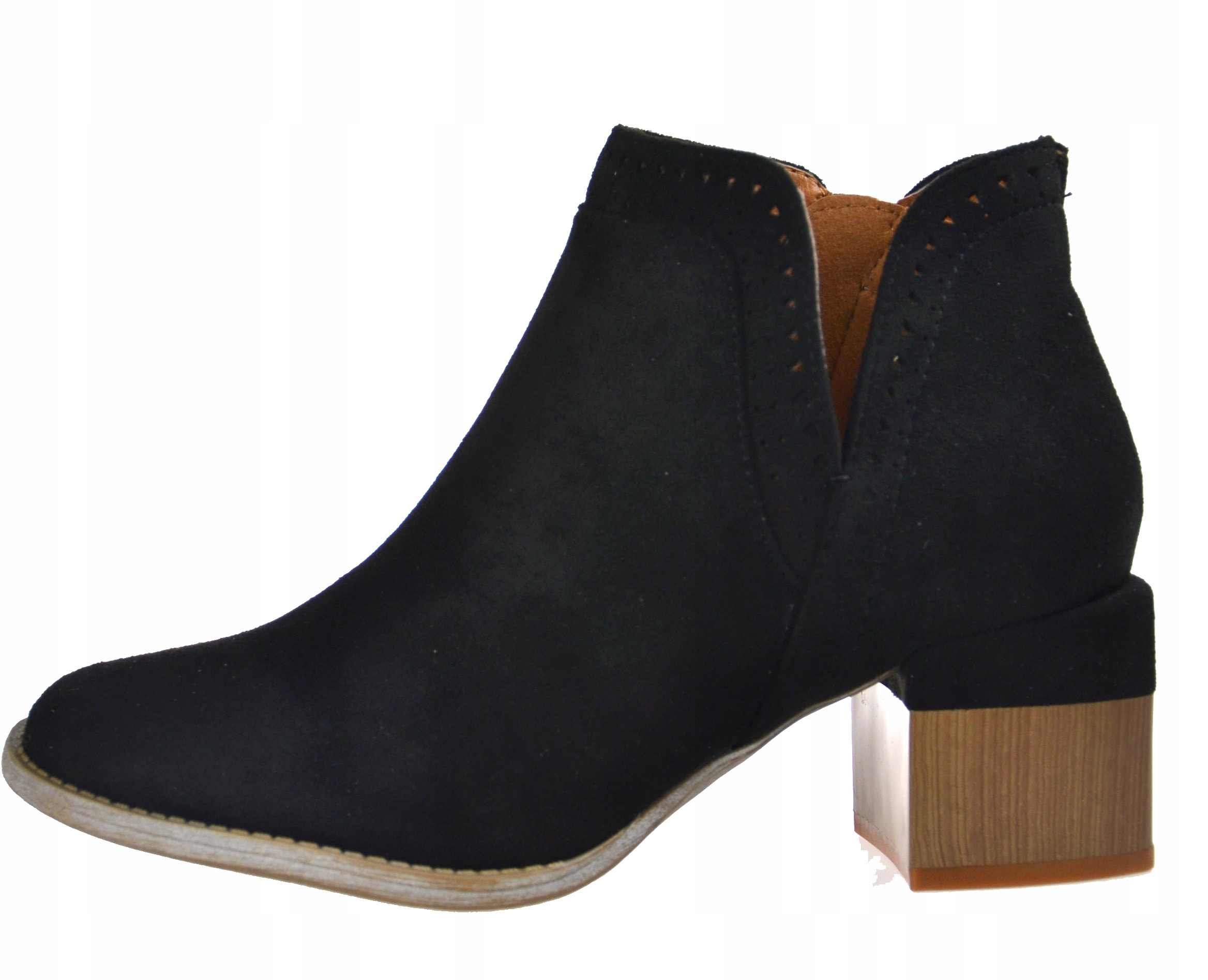 Ażurowe BOTKI Wycięte V Słupek Suwak CZARNE r39 Kod producenta Ażurowe BOTKI Wycięte V Słupek Suwak