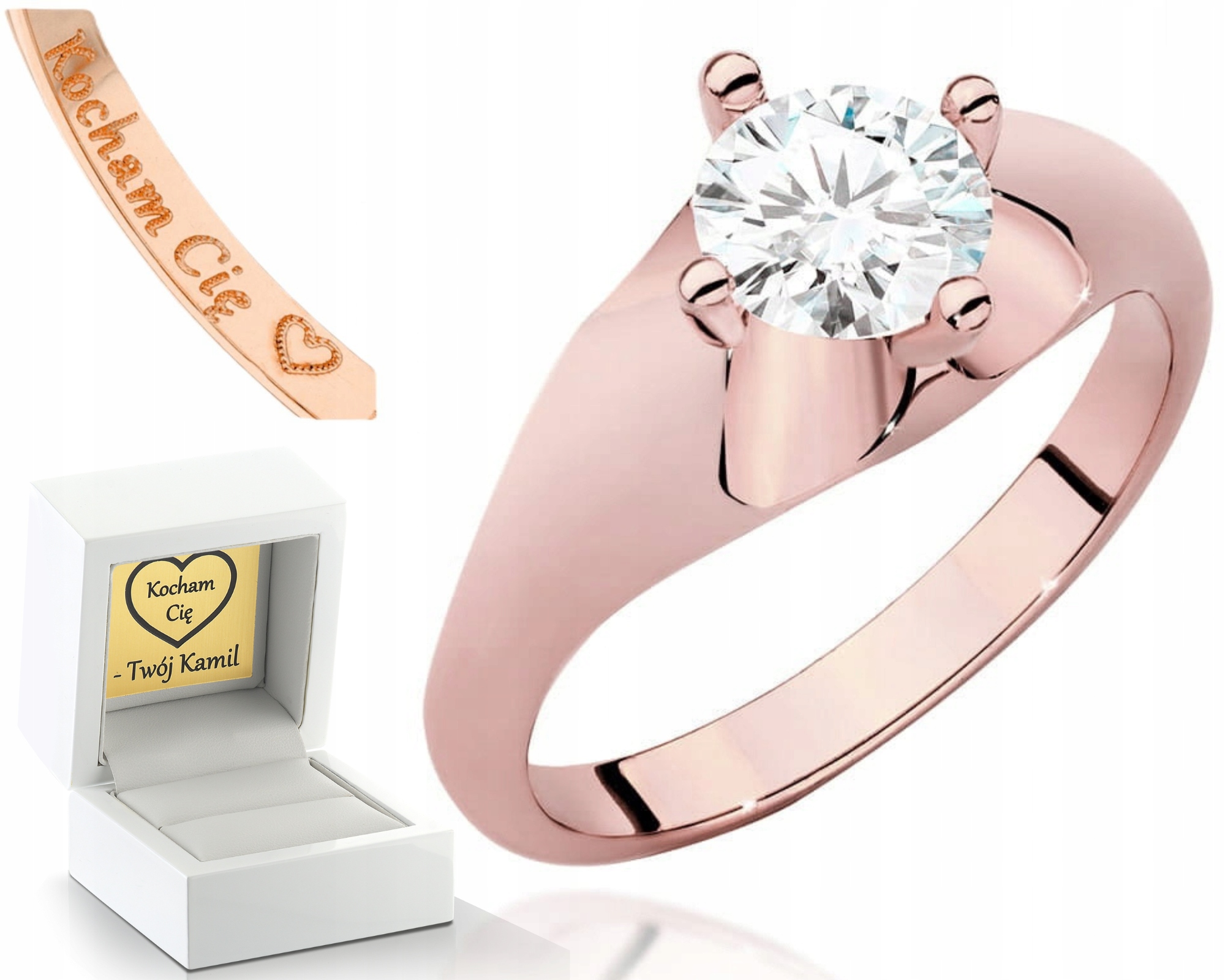 Růžové Zlato Prstýnek 585 S Laboratorním Diamantem Elegance