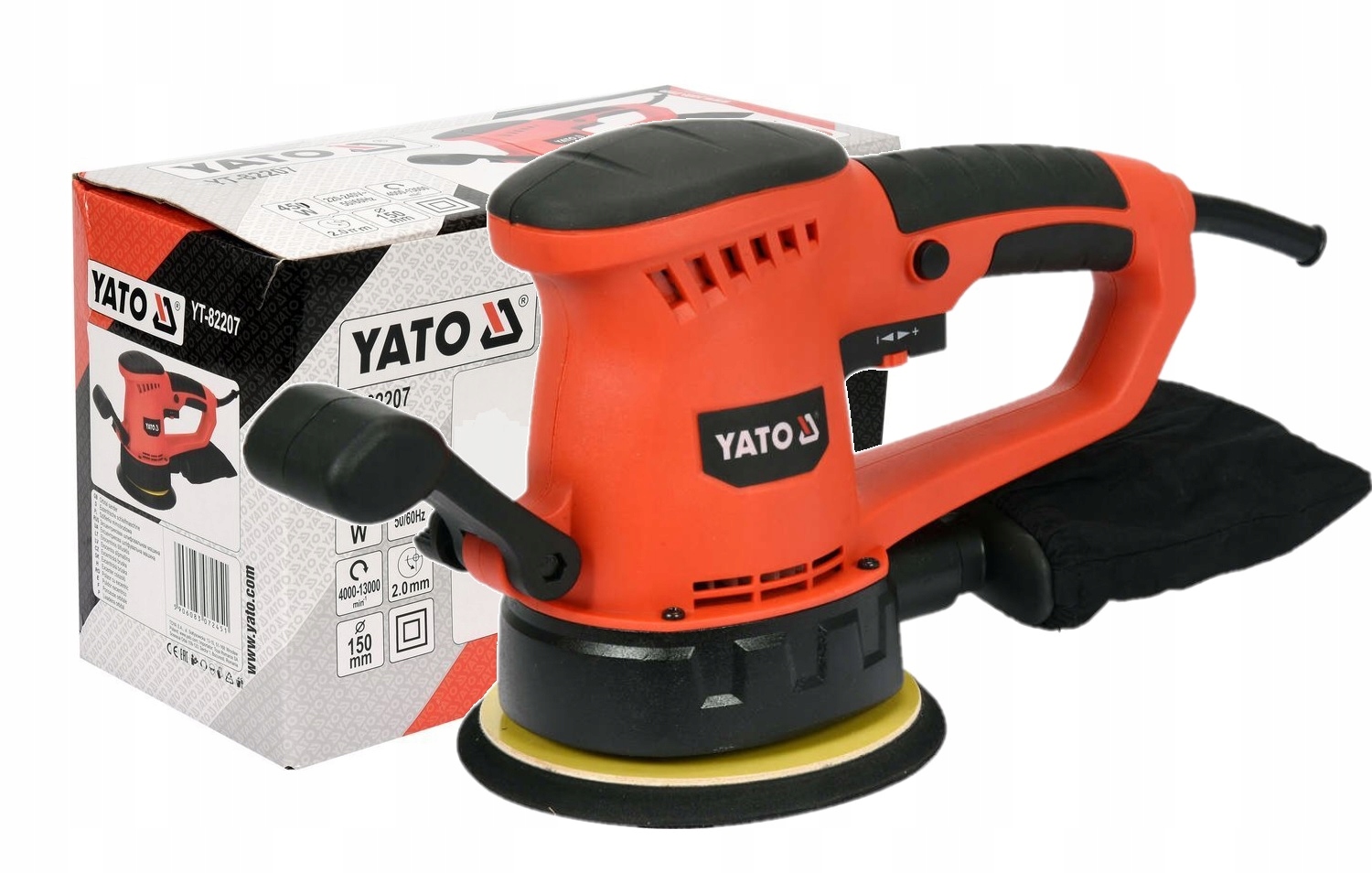 

Szlifierka Mimośrodowa 450W 150mm Yato YT-82207