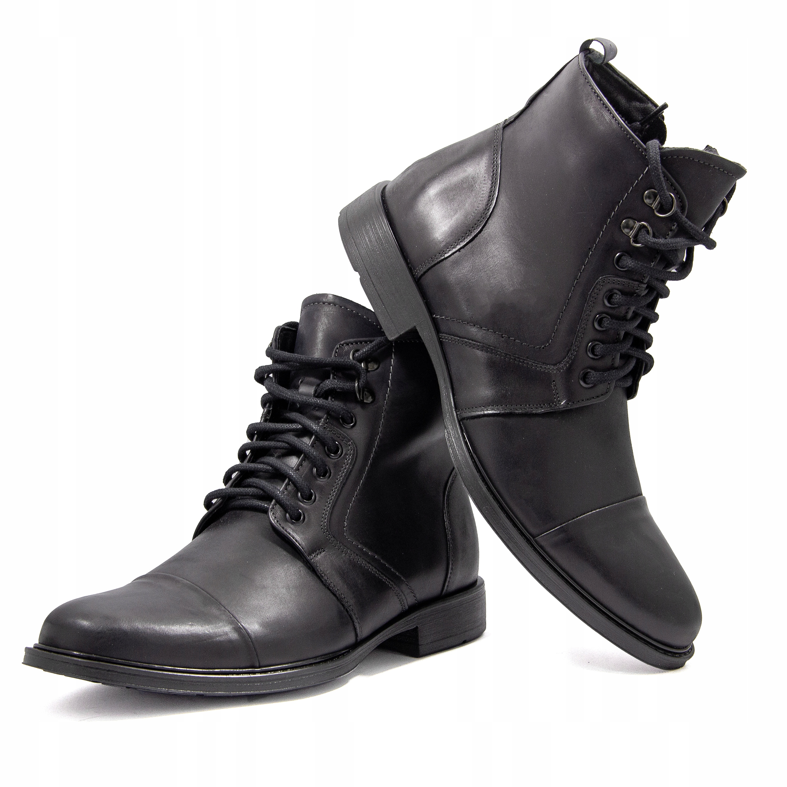 Pánské vysoké kozačky z přírodní kůže Polské Agda 353 cz 44