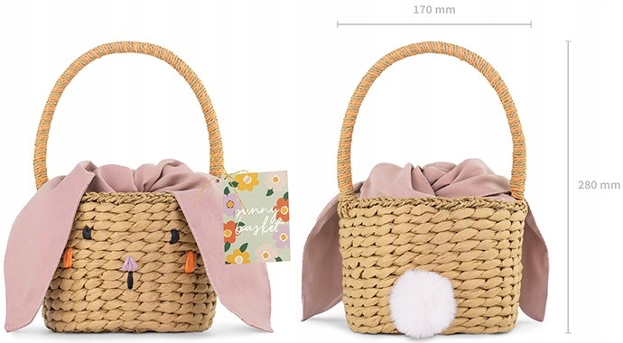 KOSZYCZEK WIELKANOCNY KRÓLICZEK Z PAPIERU KOSZYK NA ŚWIĘCONKĘ DLA DZIECKA Rodzaj koszyk