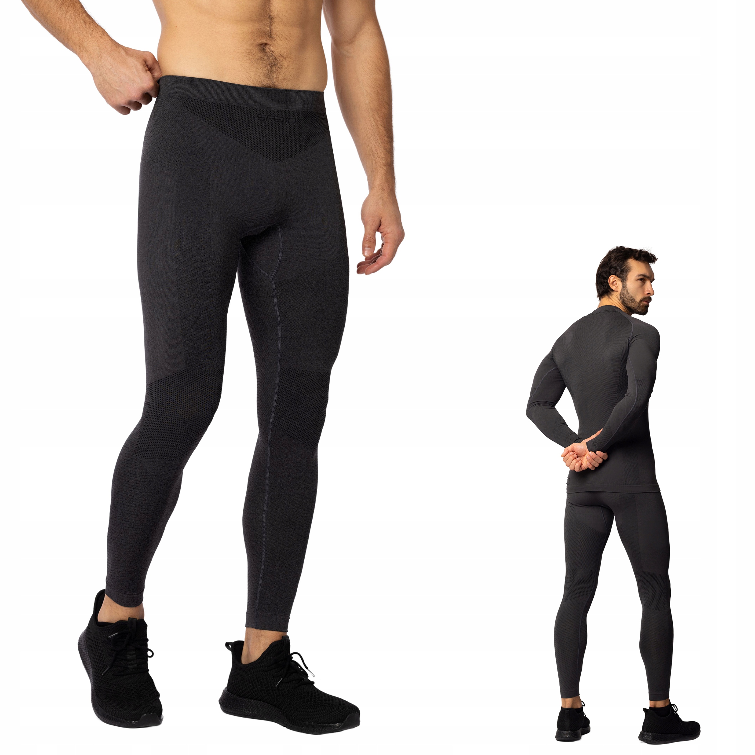 Legíny termo kalhoty Spaio Play běhání trénink motocykl šedé XXL