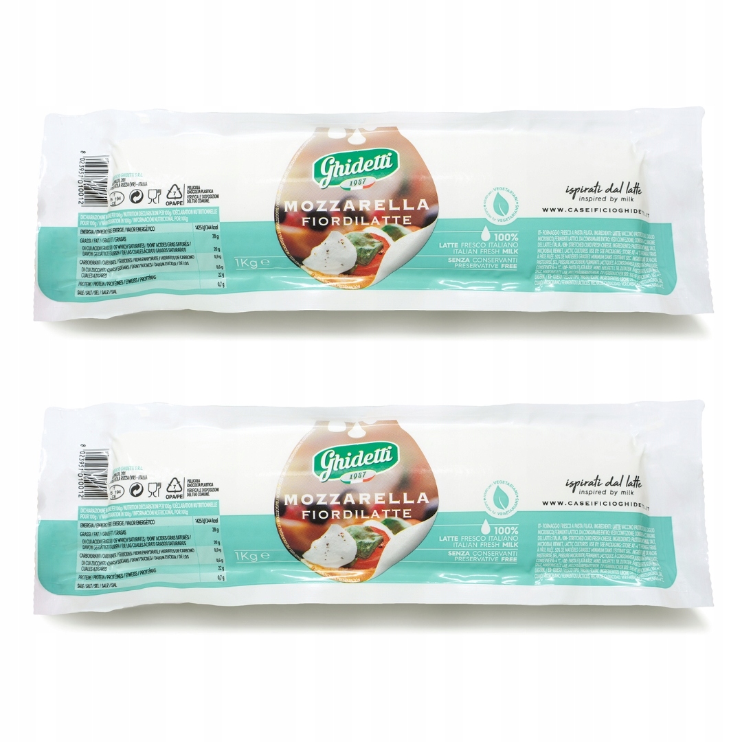 Włoski zestaw do pizzy Mozzarelli ser Filone Fior Di Latte 2x1kg Ghidetti