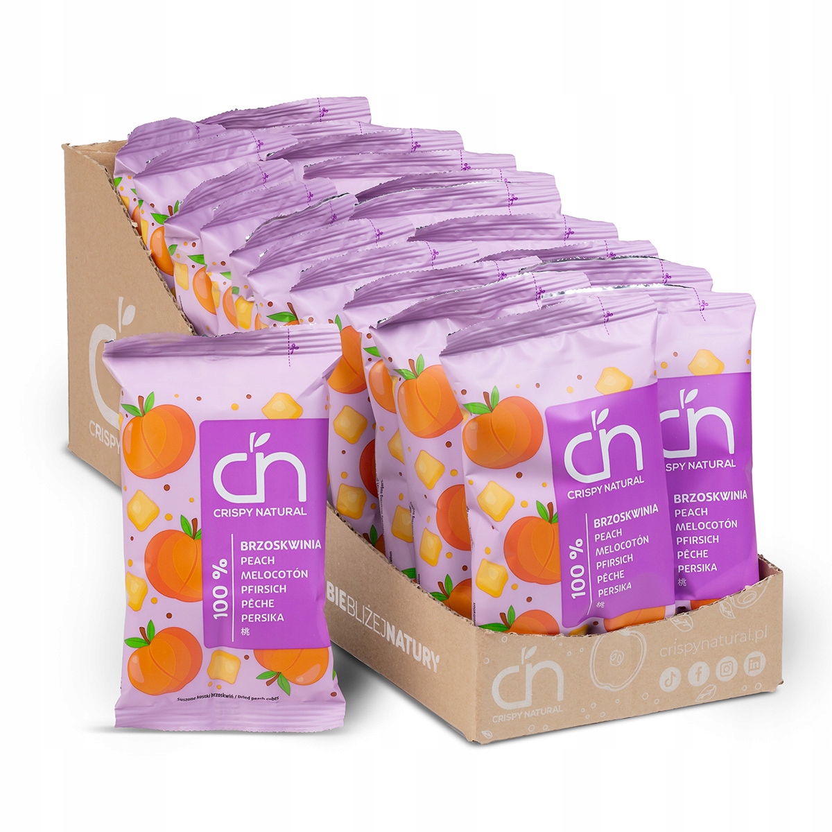 Levně Broskev 100% 20 ks Sušené ovoce Crispy Natural