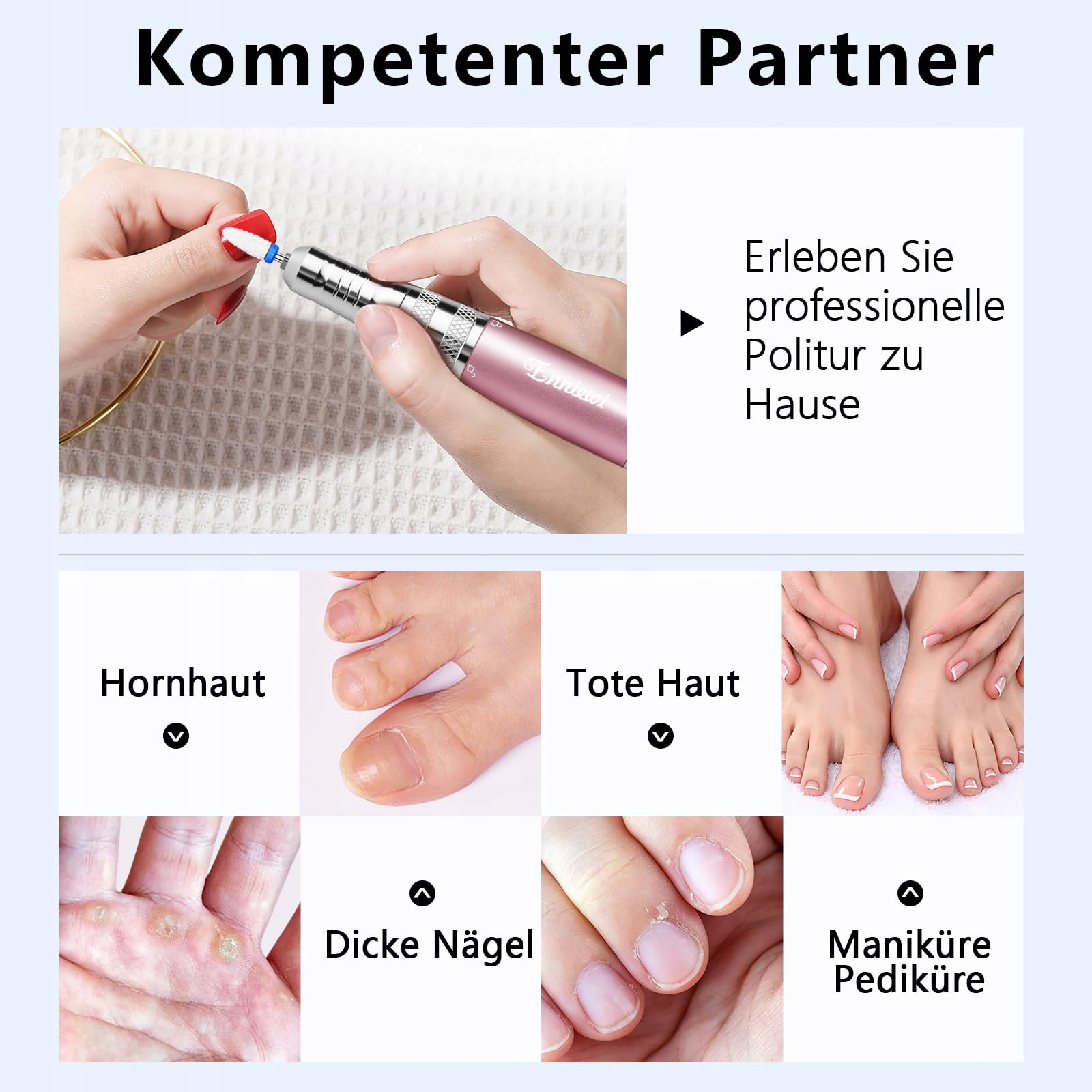 ENNIEWI Frezarka Do Paznokci Żelowych 35000 U/Min Zestaw Manicure Pedicure — miniatura 5