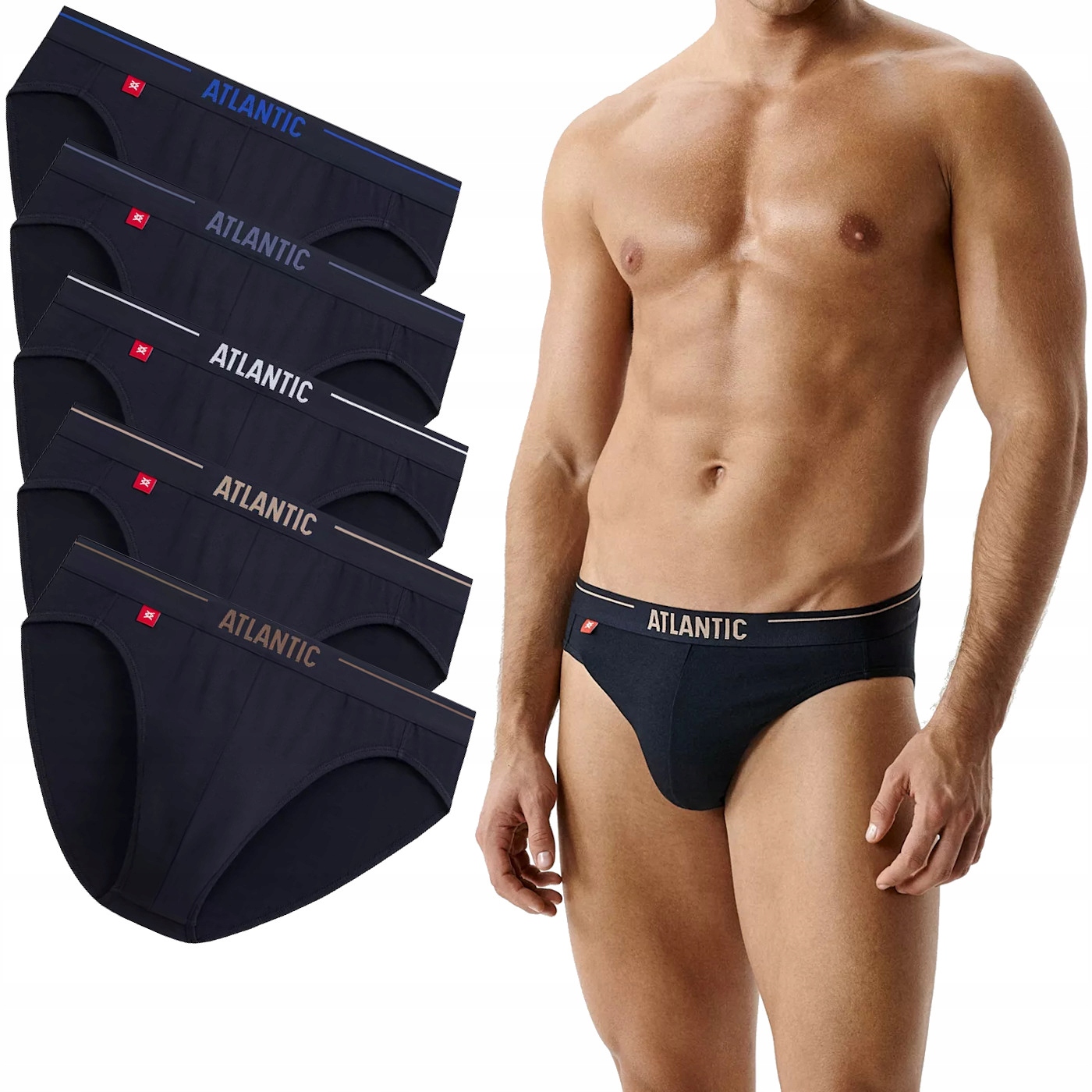 Pánské Slipy Atlantic Sport 5SMP004/NÁMOŘNICKÁ Modrá/xl