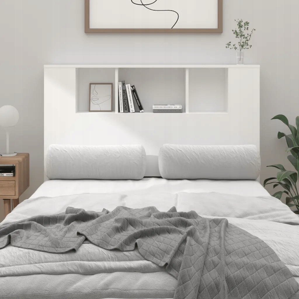 Čelo postele s úložným prostorem bílé 120 x 18,5 x 102,5 cm Bílá 811916
