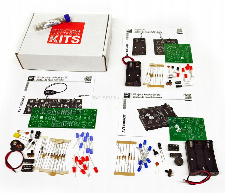 AVTEDUBOX4 Zestaw Diy 3 kitów do nauki lutowania