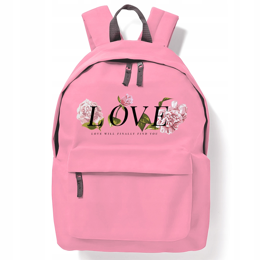 Růžový Batoh pro děti do školy na posilovnu Love Will Find You Zajímavé Wz