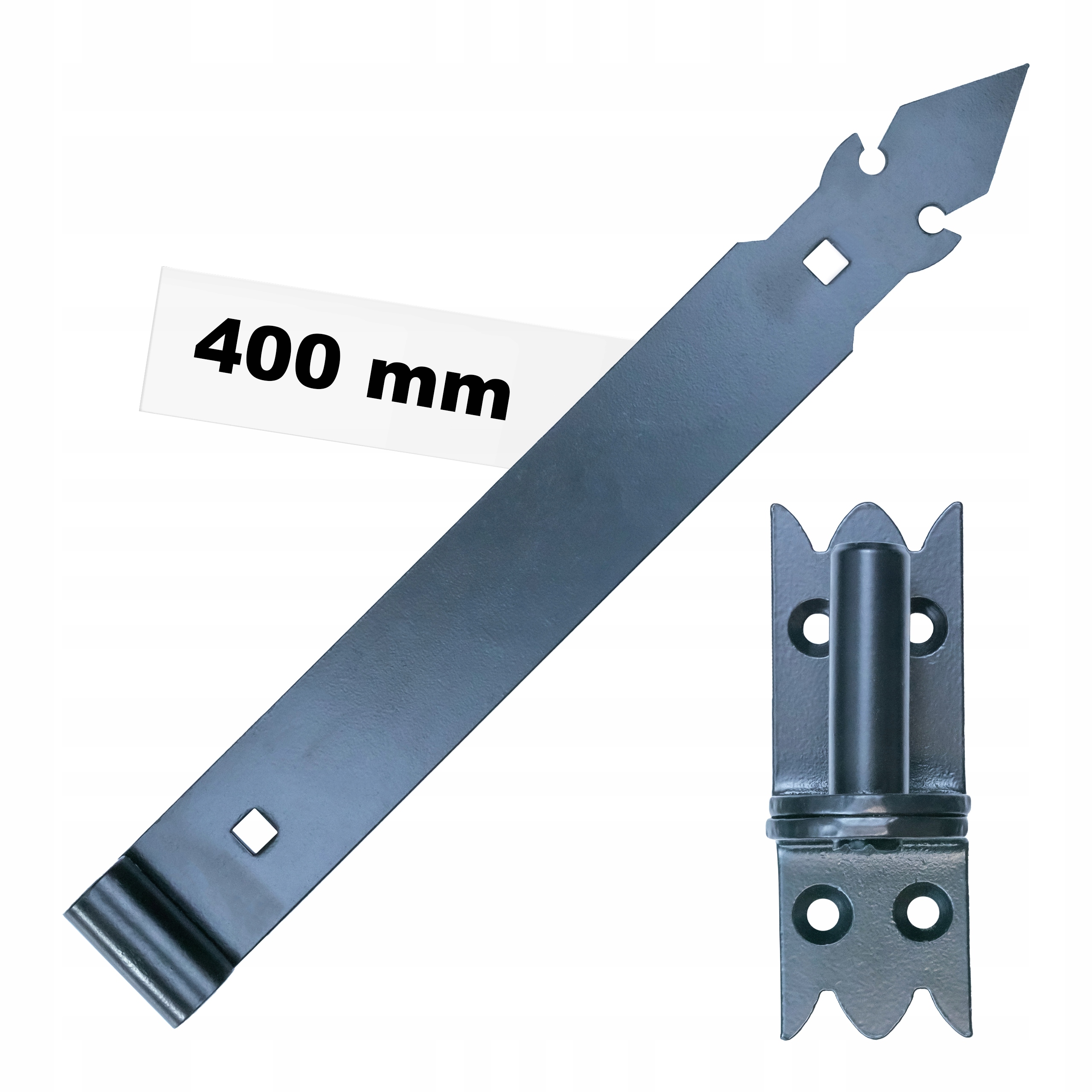 

Zawias pasowy Kuty Ozdobny malowany 400 mm Komplet