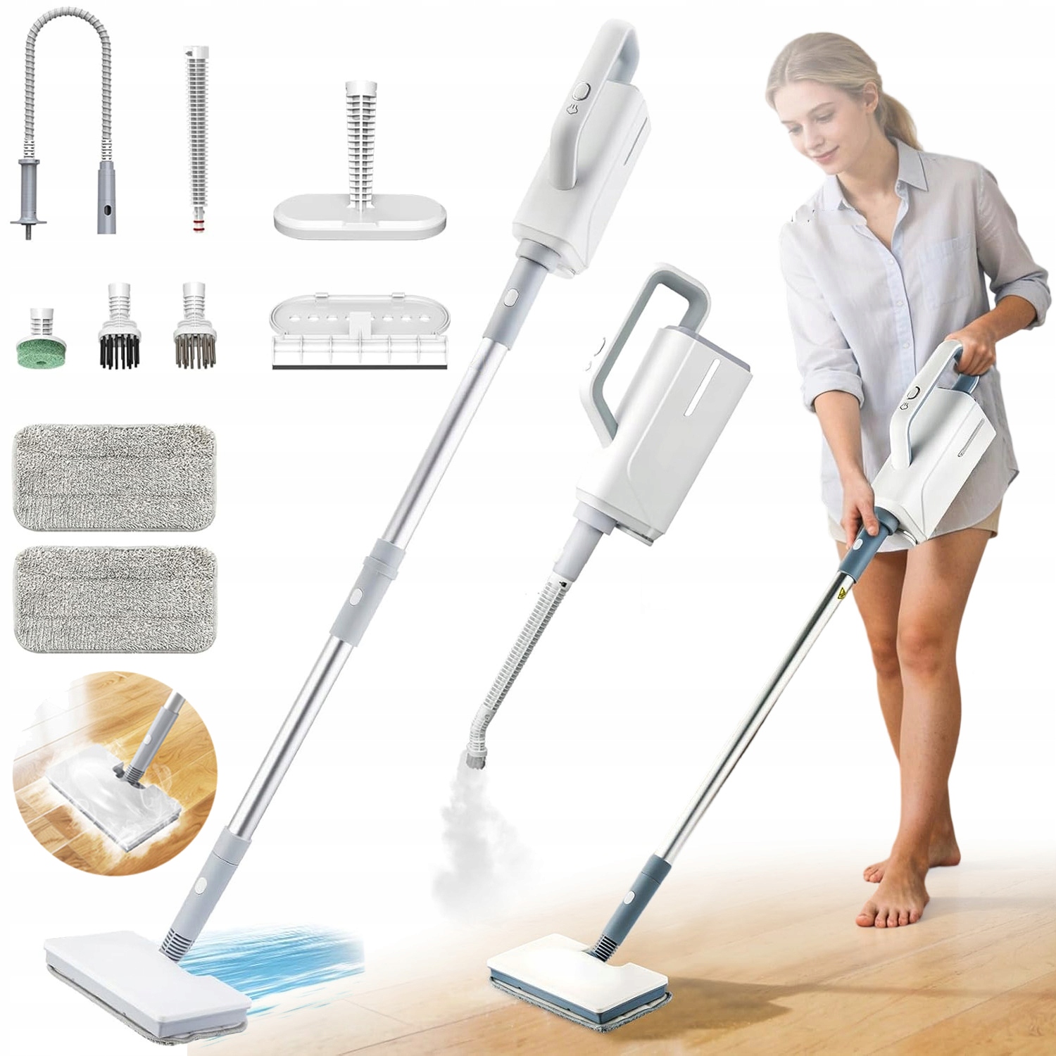 Parný Mop, Multifunkčný, Elektrický, Parný Čistič, 1500 W, Príslušenstvo