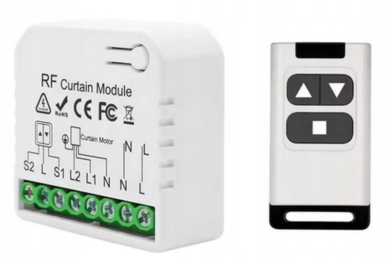 BEZPRZEWODOWY MODUŁ STEROWNIKA ROLET Z PILOTEM 433,92MHz 230VAC