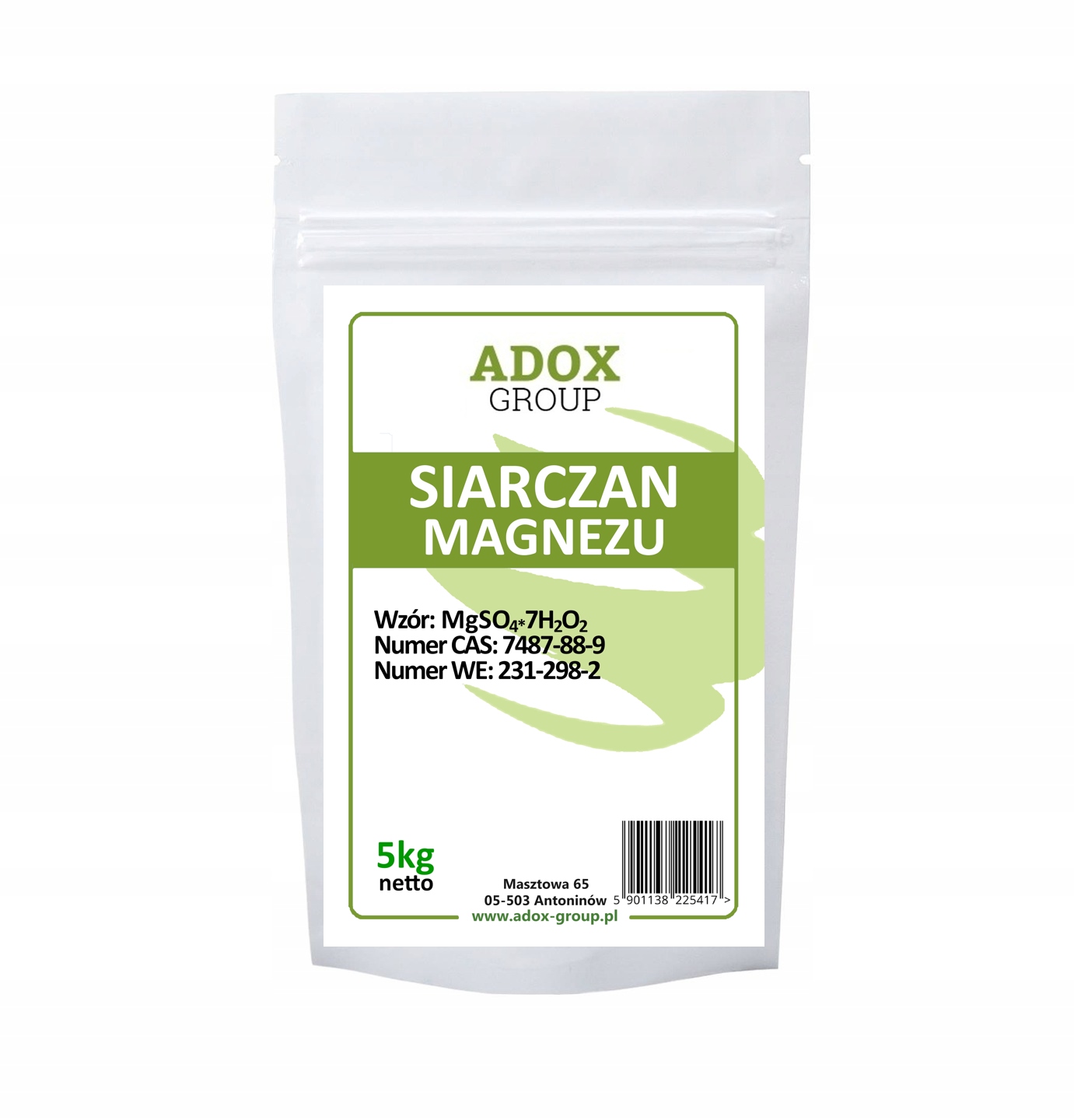

Siarczan Magnezu Sól Epsom do kąpieli 99,5% 5kg
