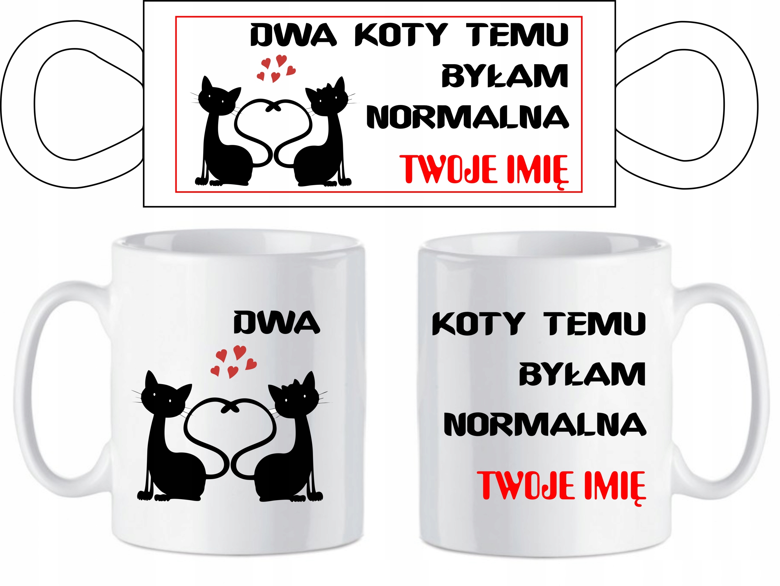 

Kubek Dwa Koty Temu kubek z nadrukiem