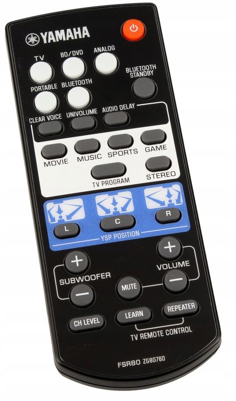 Dálkový Ovladač Yamaha FSR80 ZG80760 Soundbar YSP-1400 Originální