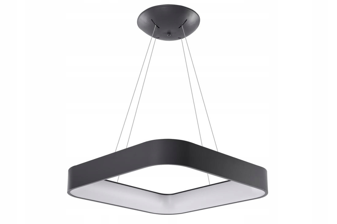 AZzardo Szara lampa wisząca z kwadratowym pierścieniem Led 120W pilot