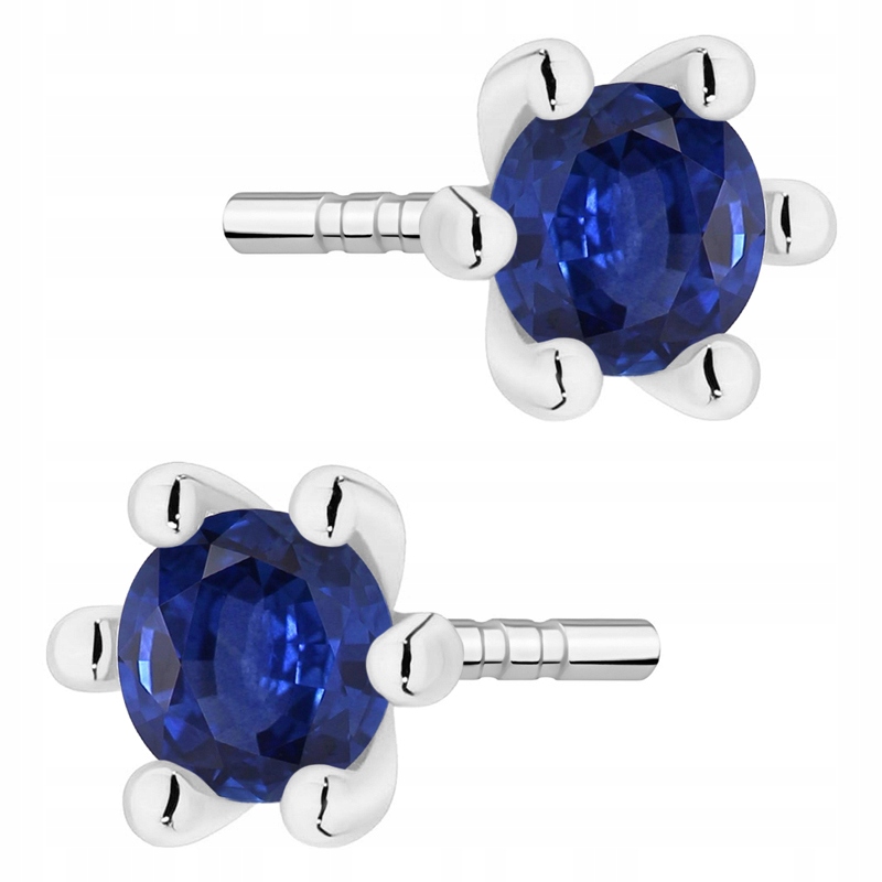 Klasyczne Złote Kolczyki Damskie pr. 585 14k z Szafirami 0,30ct Pudełko