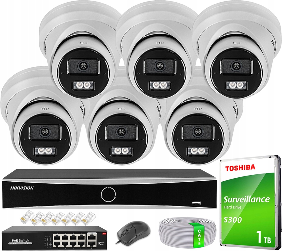 Monitorovacia sada 4MPx Hikvision Acusense 6x DS-2CD2343G2-LI HybridLight