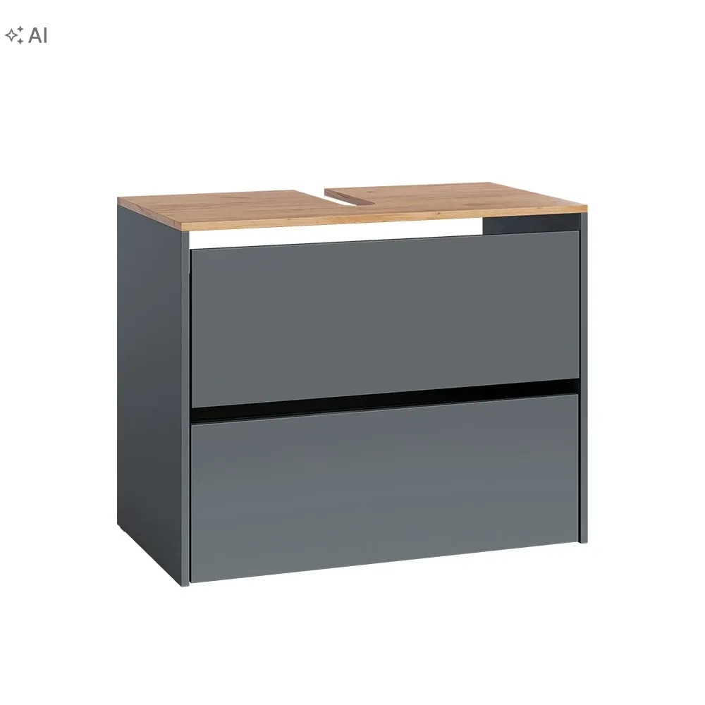 Skříňka pod umyvadlo Vicco Viktor 80.2 cm 2 zásuvky antracit dub