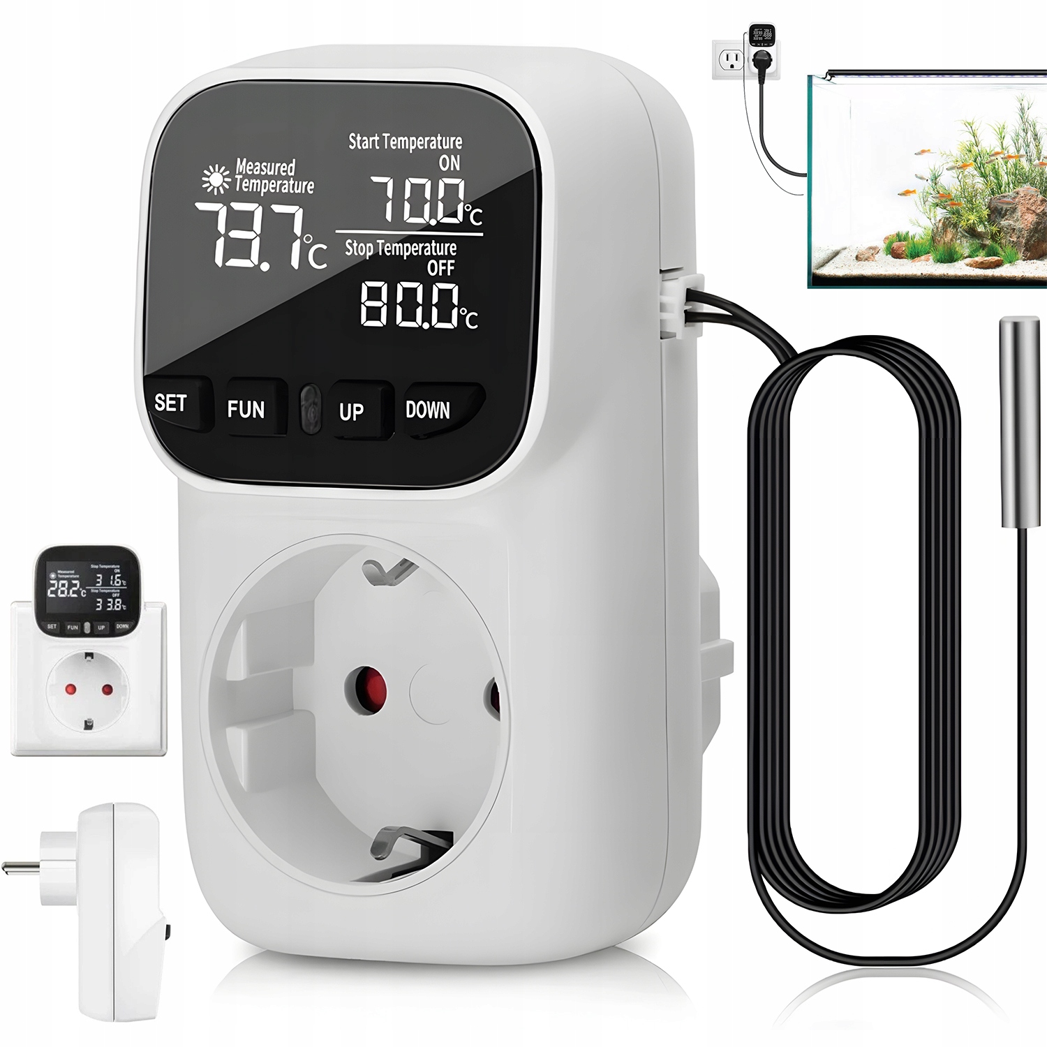 Levně Elektronický Termostat – Regulátor Teploty S Časovačem 0 – 99 H59 Min