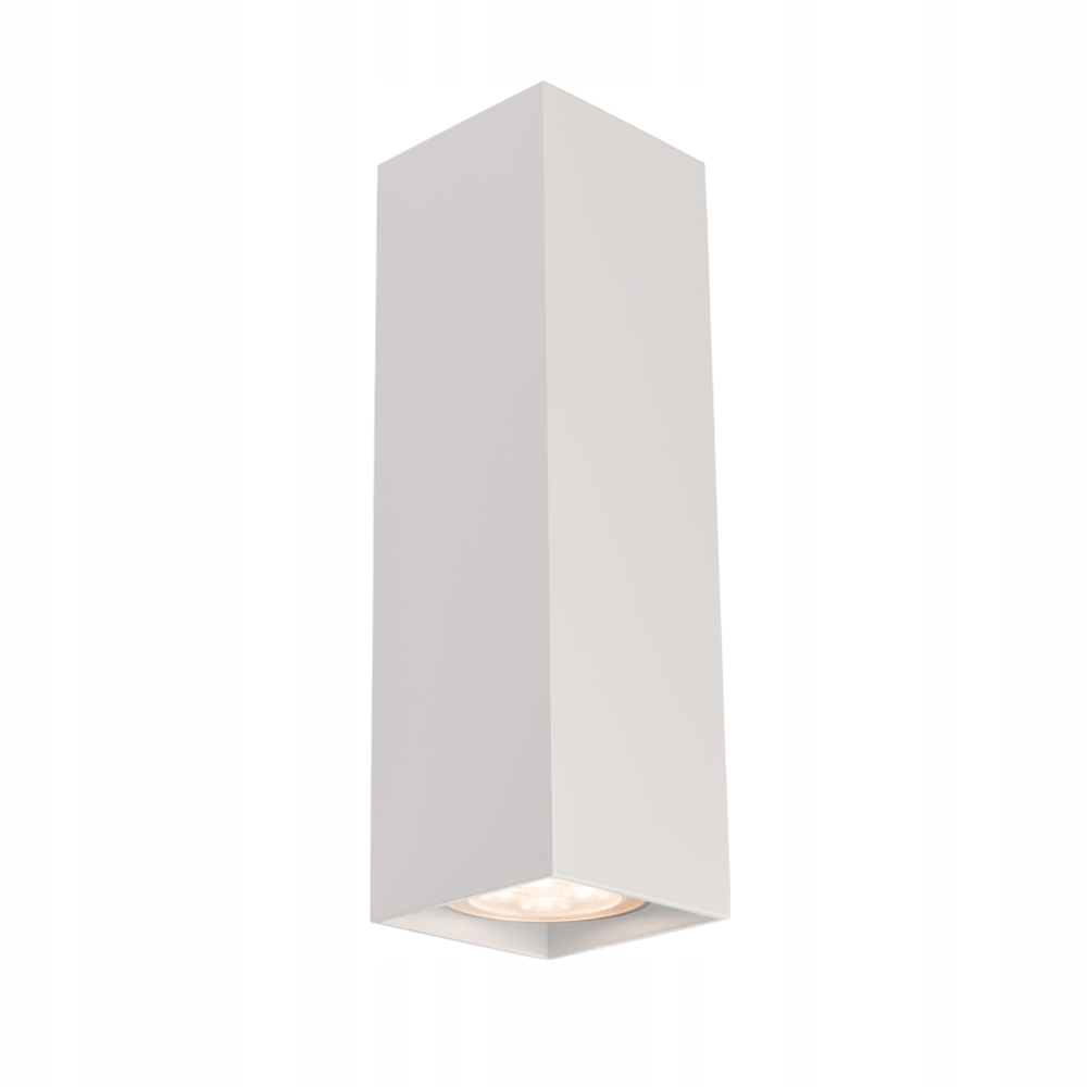 Nástenná lampa biela obdĺžniková tuba 20 cm hore dole do obývačky Shilo