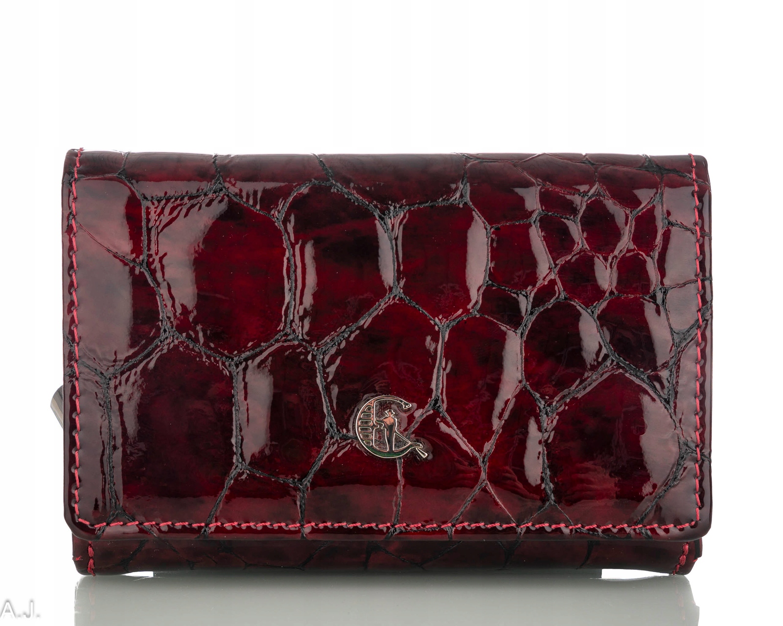 Dámská kožená peněženka elegantní lakovaná z kůže jako dárek střední velikosti