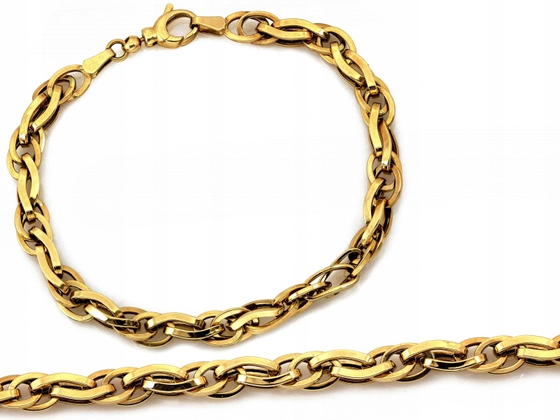 Zlatý náramek 585 z propletených článků R19 6.19g je elegantní jako dárek