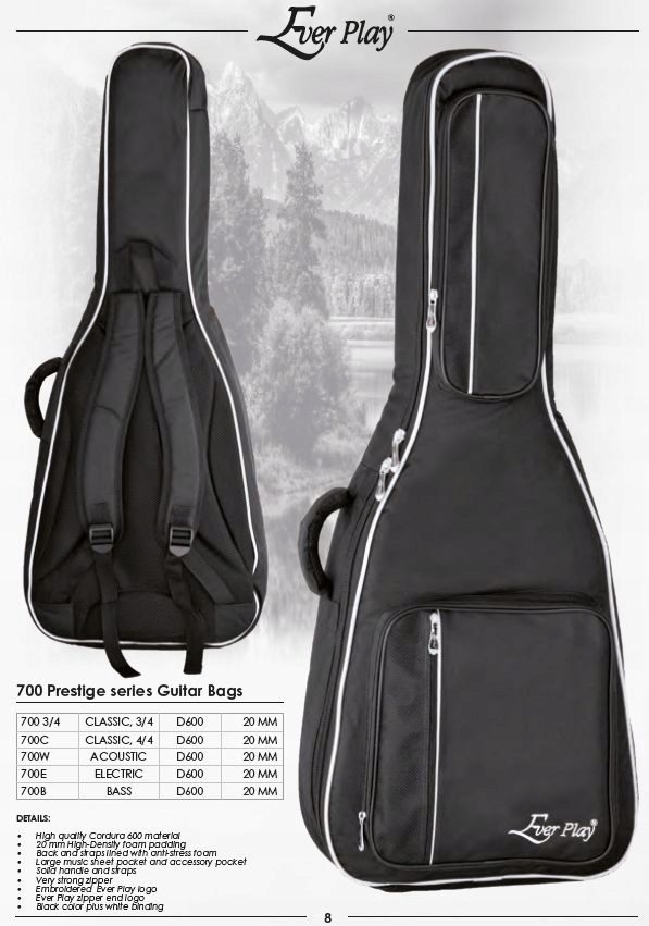 700B Prestige pokrowiec na gitarę basową Pianka 20 mm Ever Play Rodzaj miękki