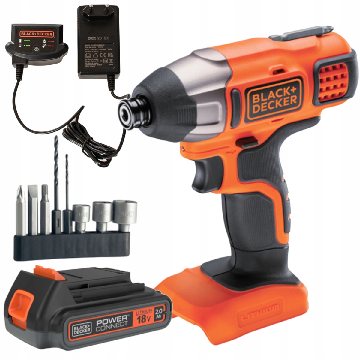 Zakrętarka Udarowa Akumulatorowa 18V 155Nm 2Ah Black&decker BDCIM18D1A-QW