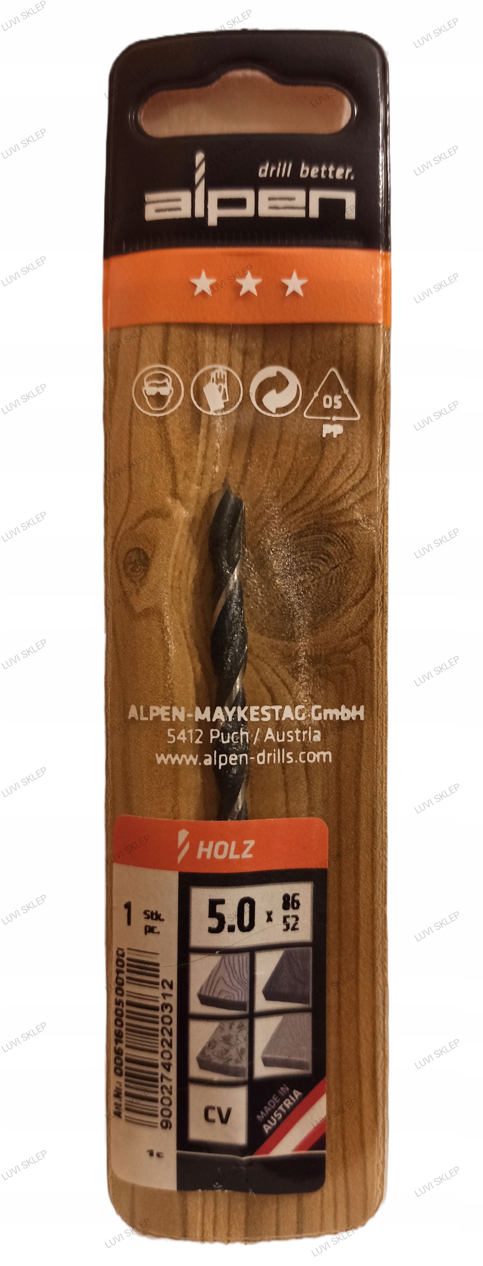 

Alpen Holz do drewna kręte spiralne 5,0 mm 5mm