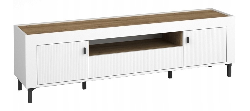 Nowoczesna Szafka RTV 177 cm Biały 2D1SZ ROSA DL 3 kolory