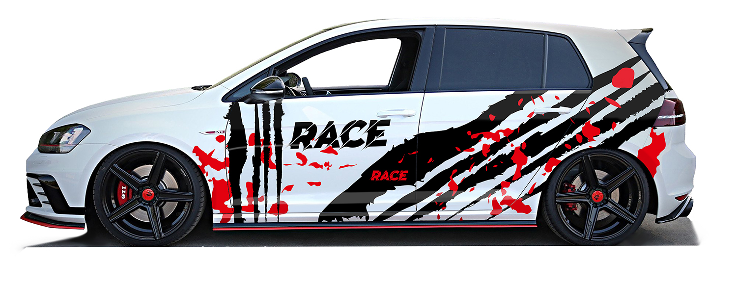 NAKLEJKI na Auto MOTYW RACE SZARPANY 94x690cm EAN 5904024824305