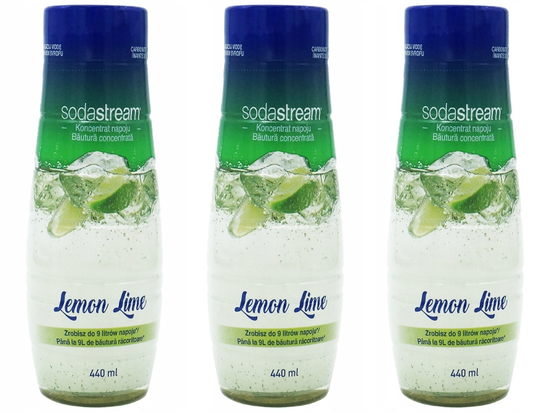 3x SYROP SODASTREAM KONCENTRAT LEMON LIME DO SATURATORA 9L NAPOJU z 440ml Marka SodaStream