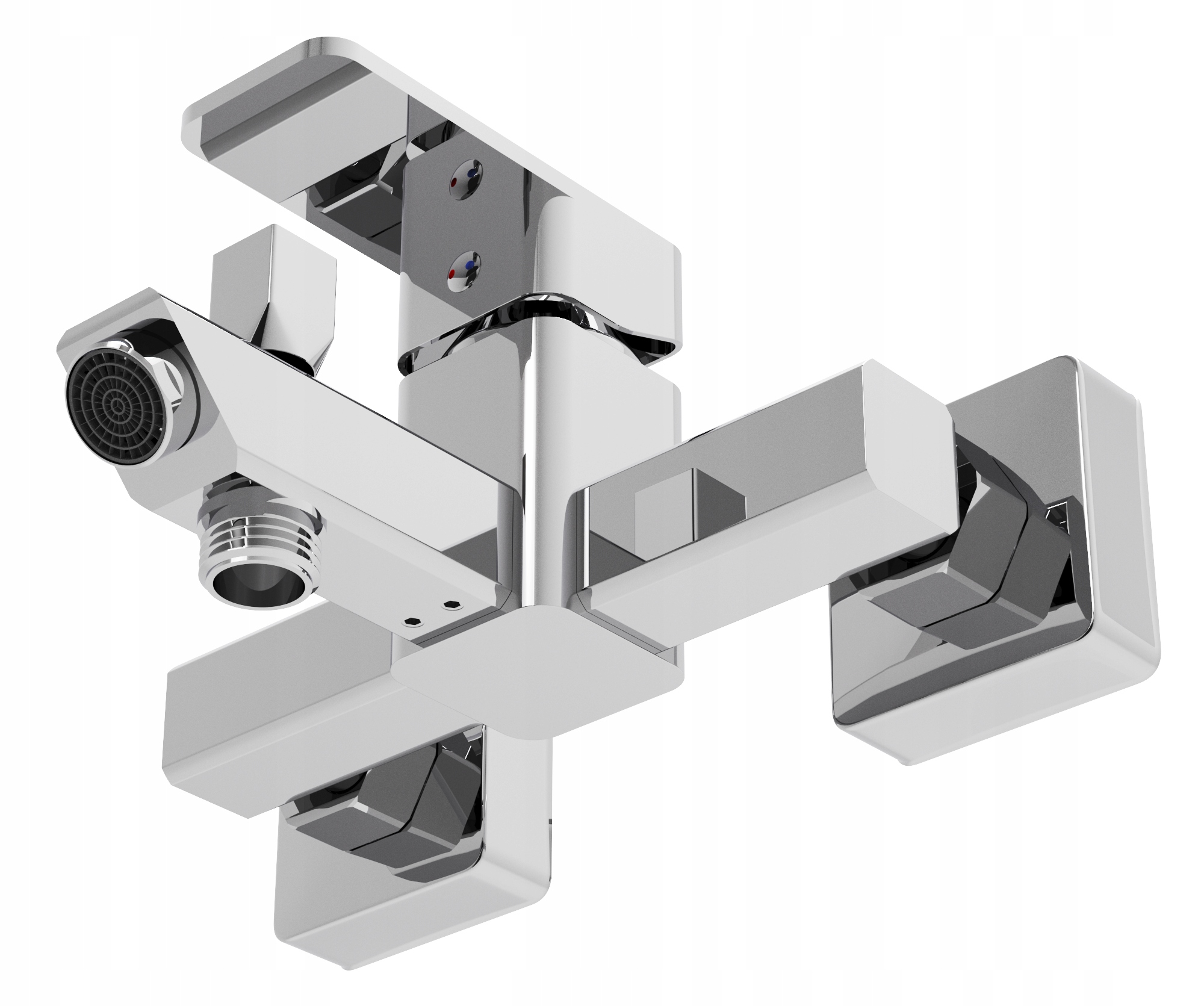 Vaňová Batéria Do Kúpeľne Štvorcová Strieborná Klasická Chrómová, Kohútik Caro