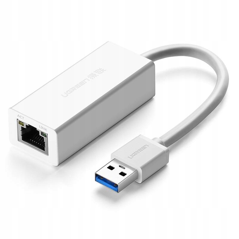 UGREEN CR111 Adapter USB 3.0 Do RJ45 Gigabit Ethernet Biały 1000Mbps ASIX