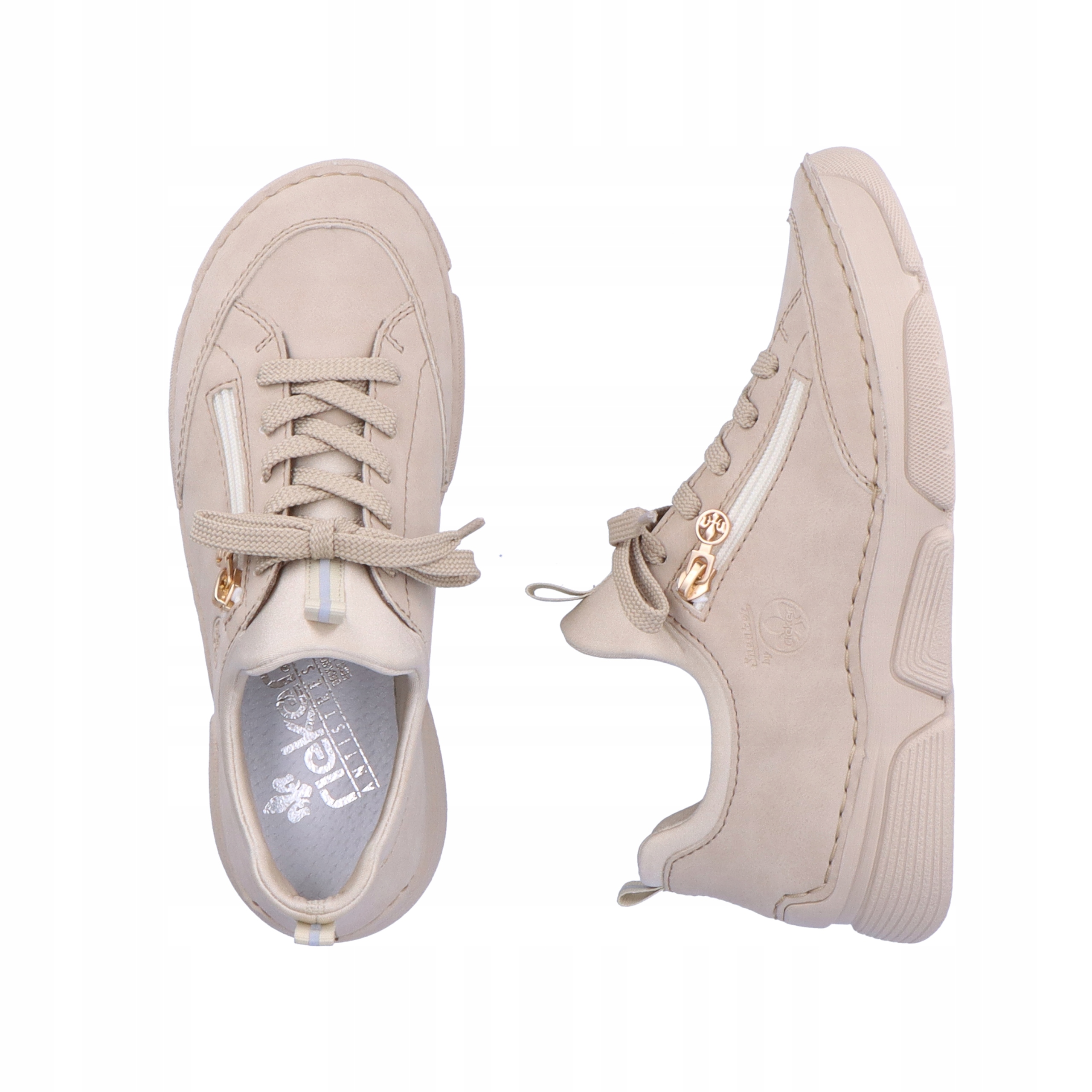 RIEKER sneakersy, buty, półbuty, beżowe 45974 Rozmiar 37