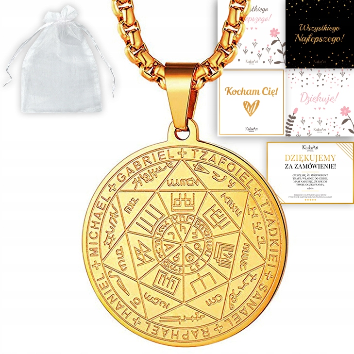 Talisman Štěstí 7 Andělů Archandělů Michal Ochranný Anděl Zlatý Amulet