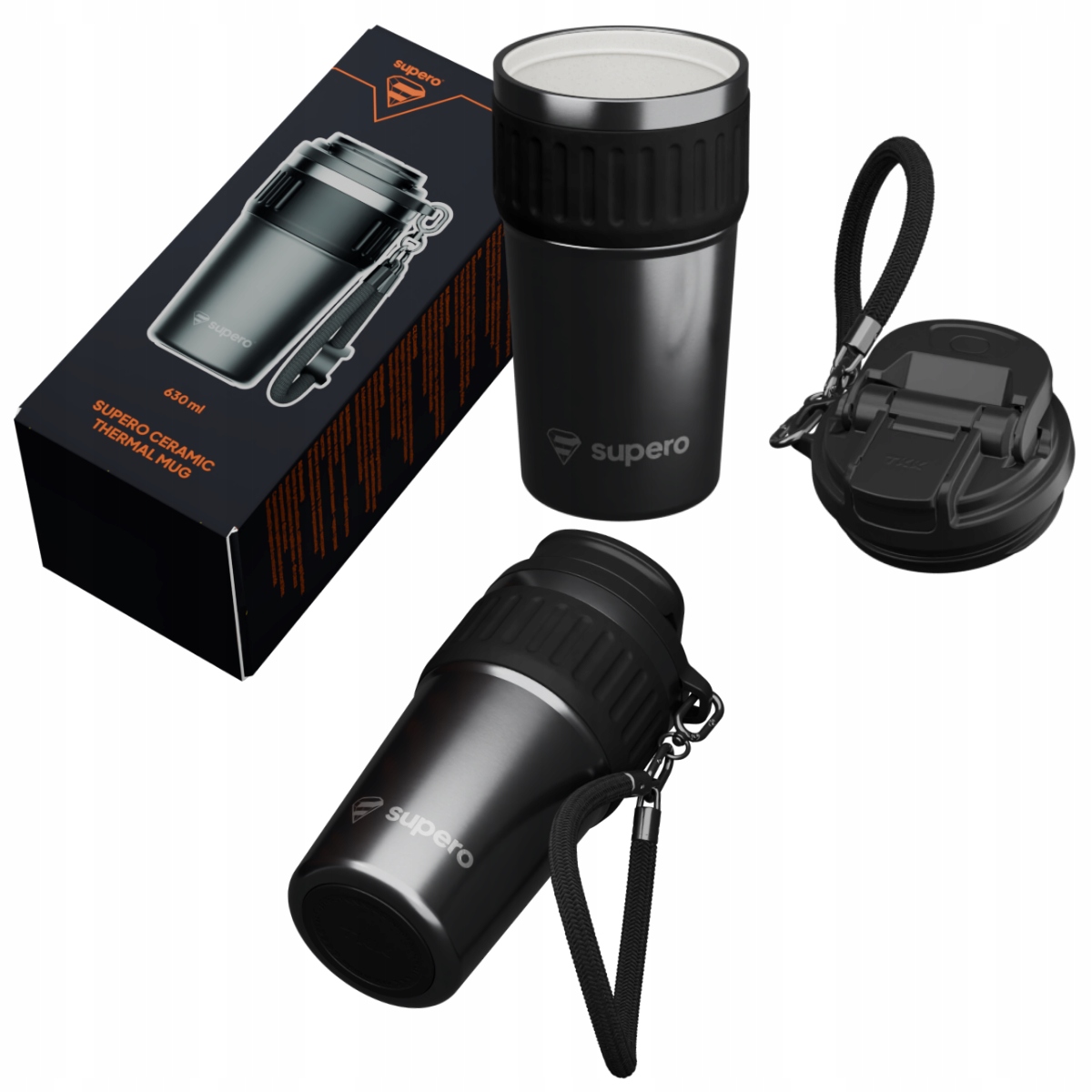 Termohrnek termoska, láhev, lahev na pití na vodu 630 ml, vzduchotěsný s brčkem