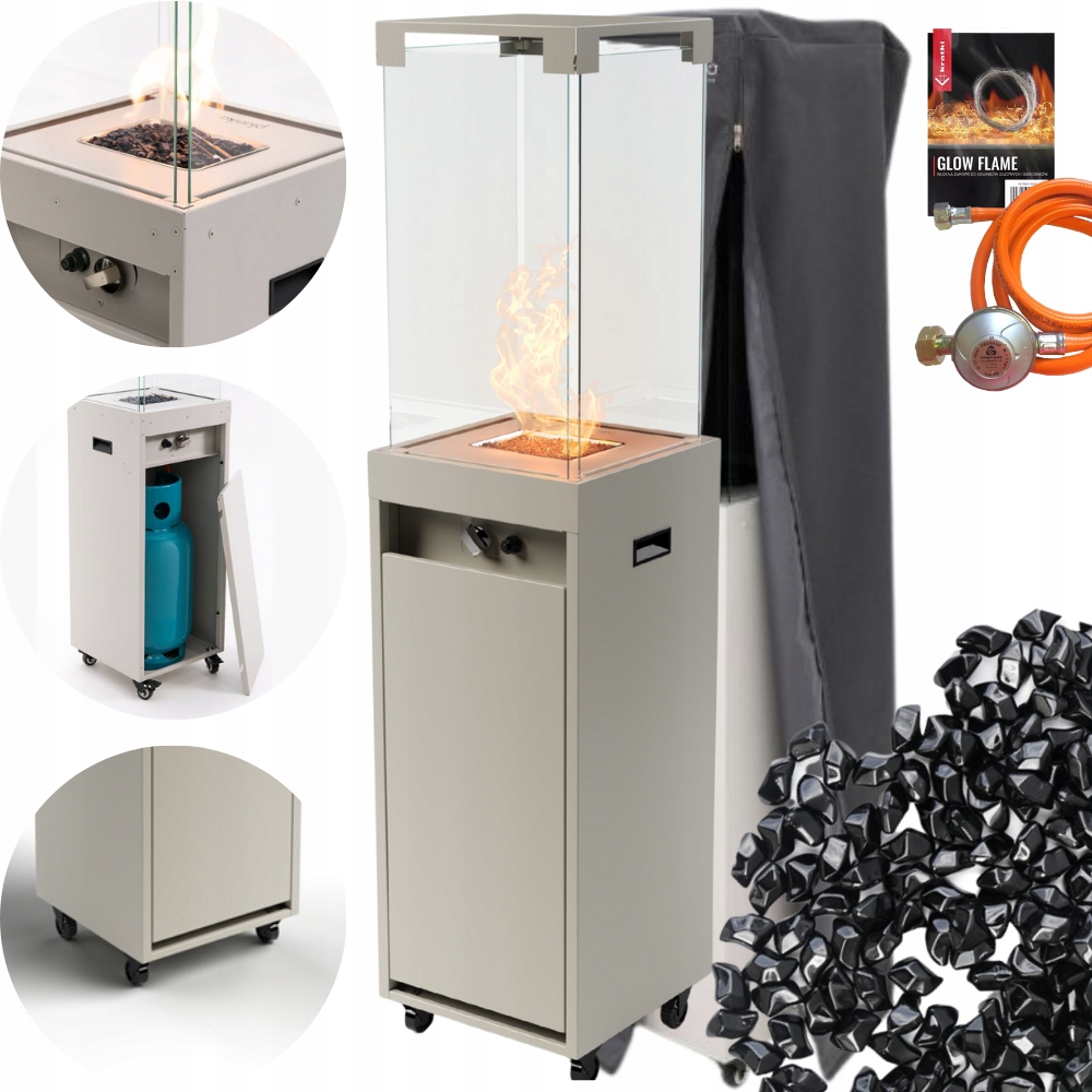 Vyhrievací dáždnik Ohrievač Planika Faro Silk Grey 8 kW s krytom Darček