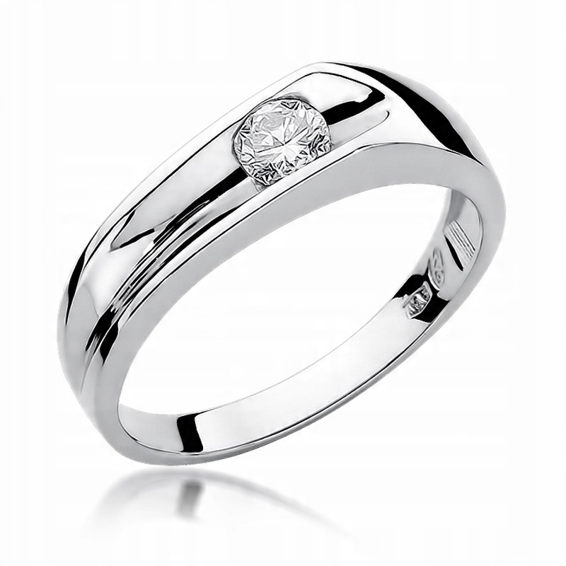 

Pierścionek z brylantem, 0,25ct białe złoto Grawer
