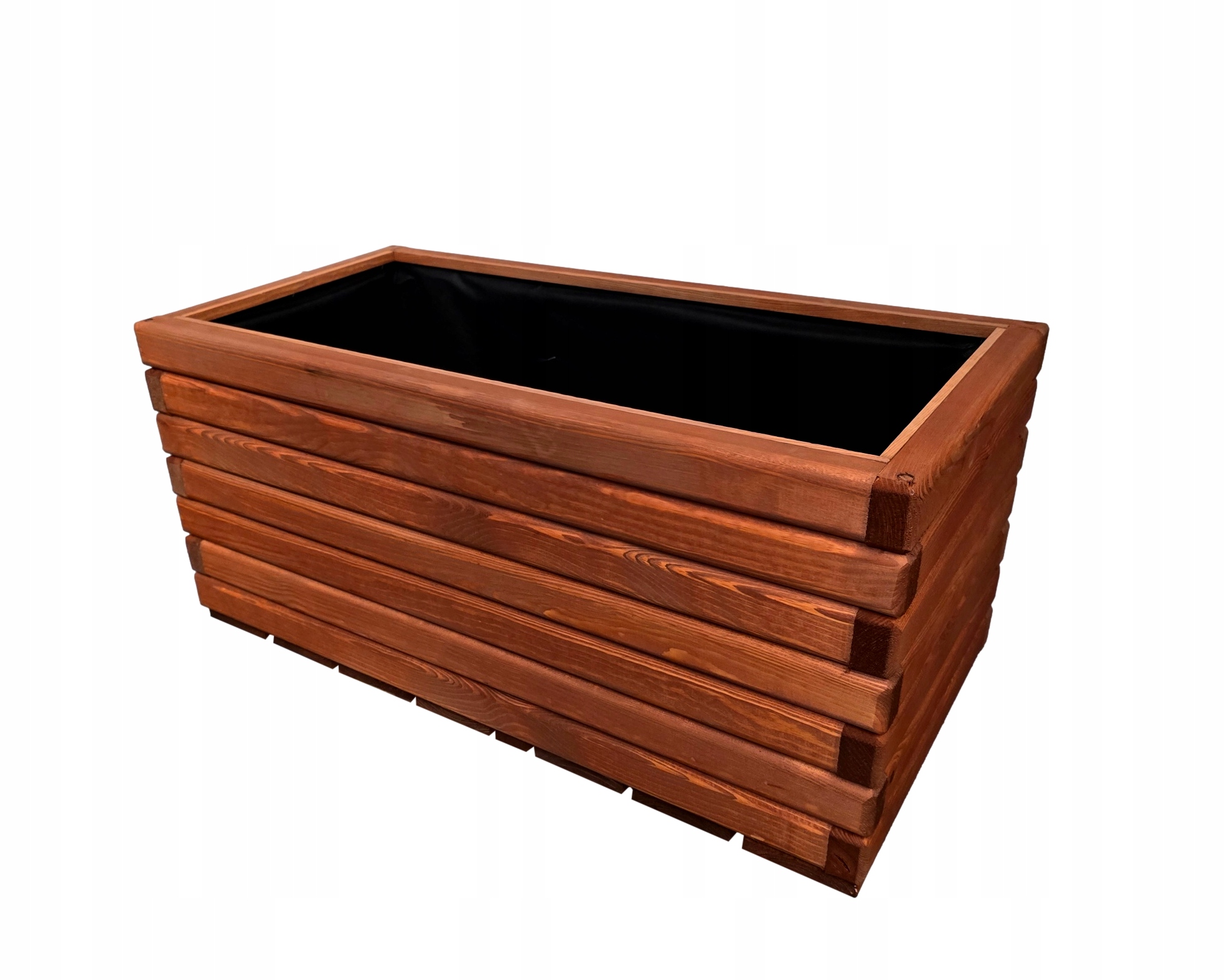 Drevený záhradný kvetináč veľký impregnovaný 80/40/40 cm Mahagón