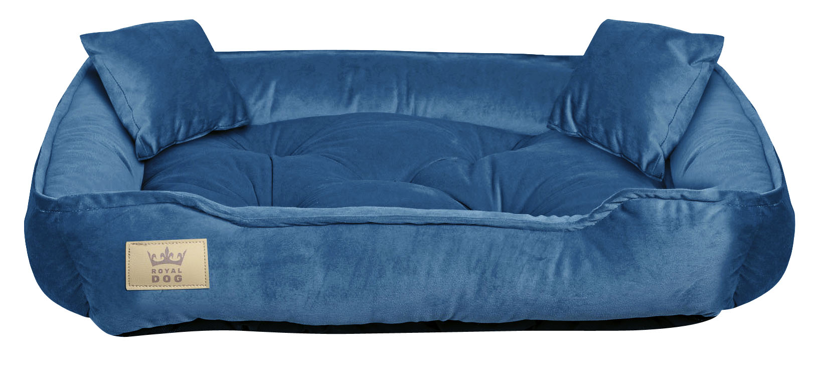 Levně Pelíšek pro psa kotec 100x75 cm, velur, modrá barva