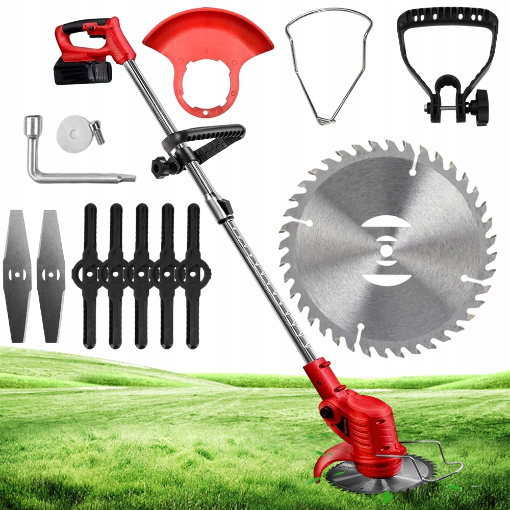 Křovinořez Elektrická Sekačka 650 W Pro Sekání Trávníků Červená