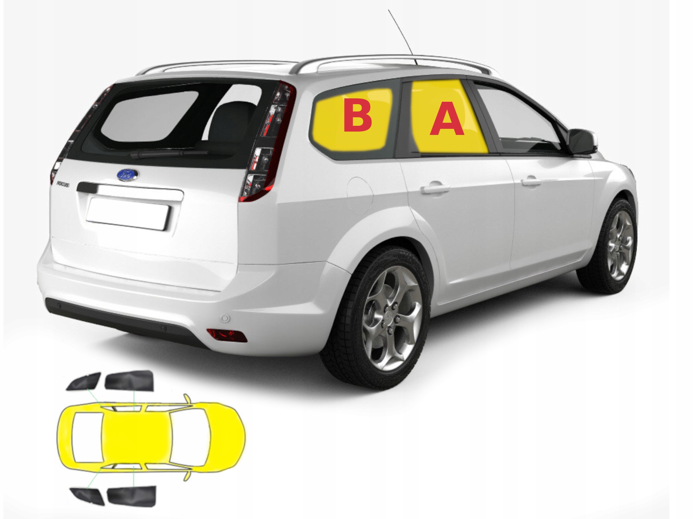 Sluneční clony Ford Focus MK2 kombi-4sz