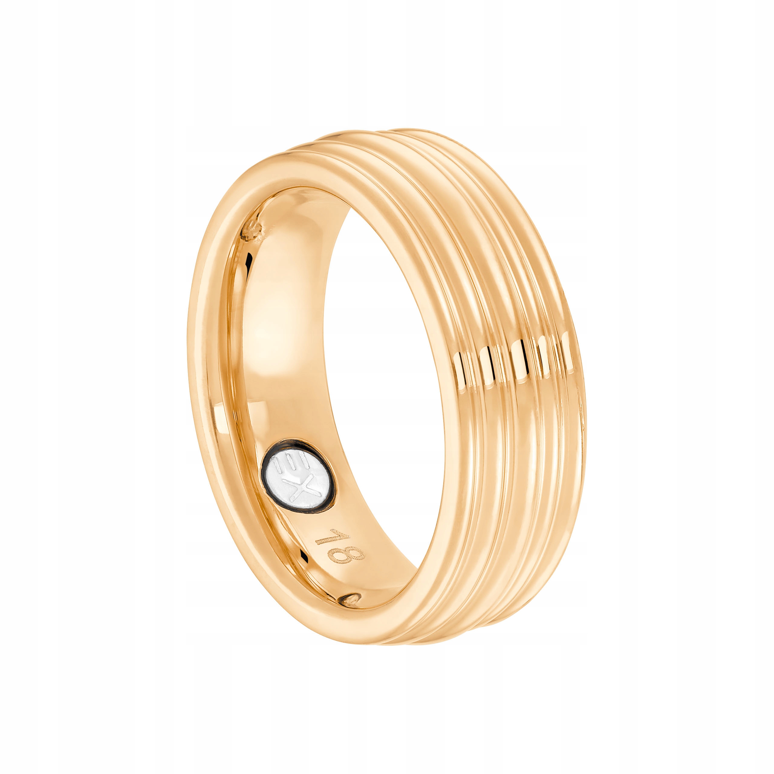 Zlatý Prstýnek s liniemi z chirurgické oceli, snubní prsten